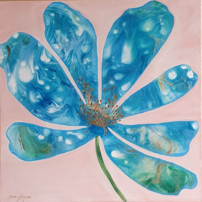 fondo malva art by susana rubinstein depicting a flower from costa rica