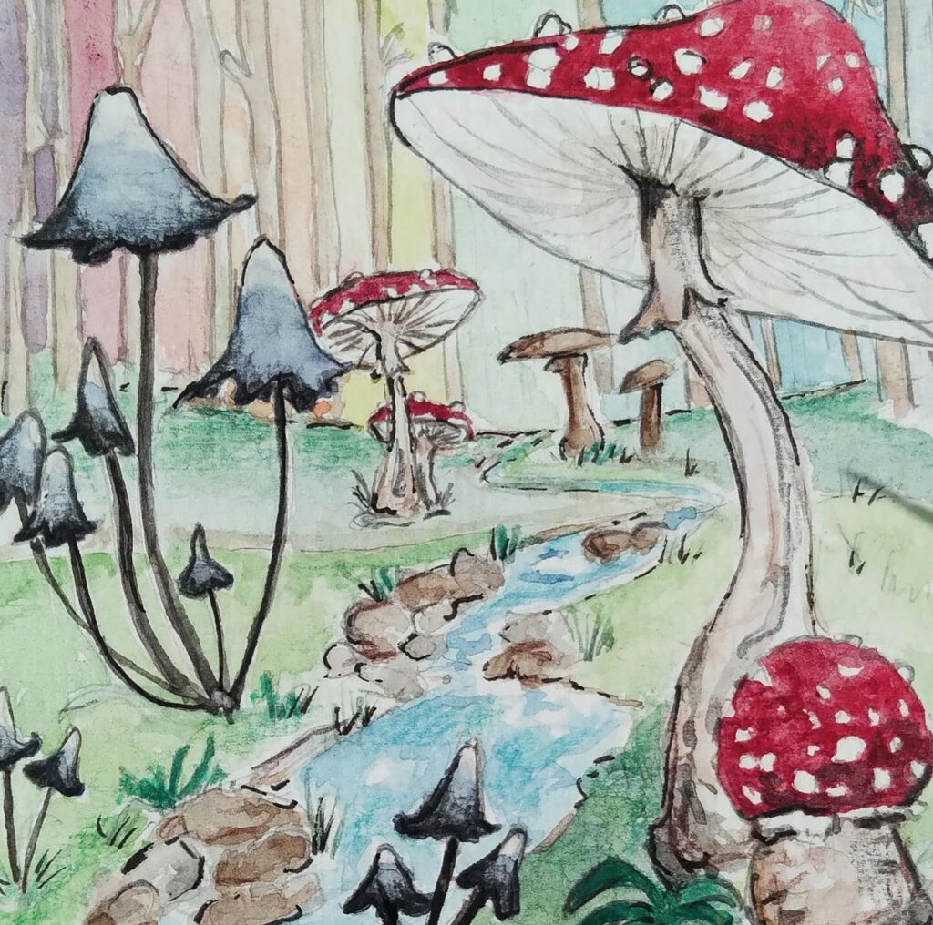 mushroom artwork from costa rica